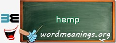 WordMeaning blackboard for hemp